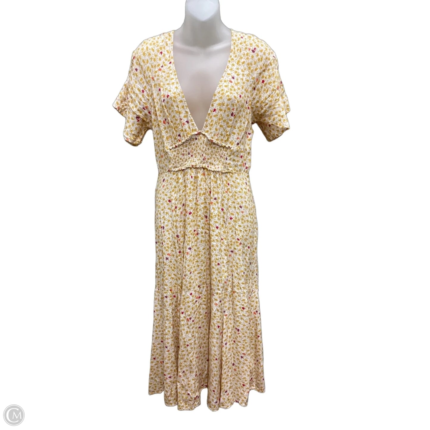 Dress Casual Midi By Free People In Yellow, Size: S