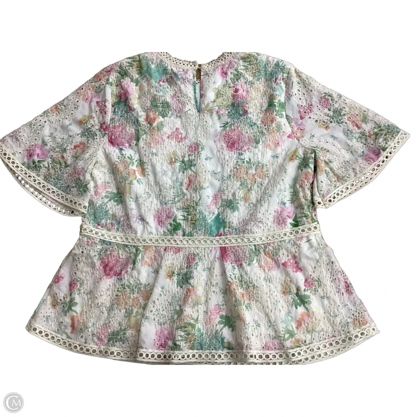 Top Short Sleeve By Cato In Floral Print, Size: L