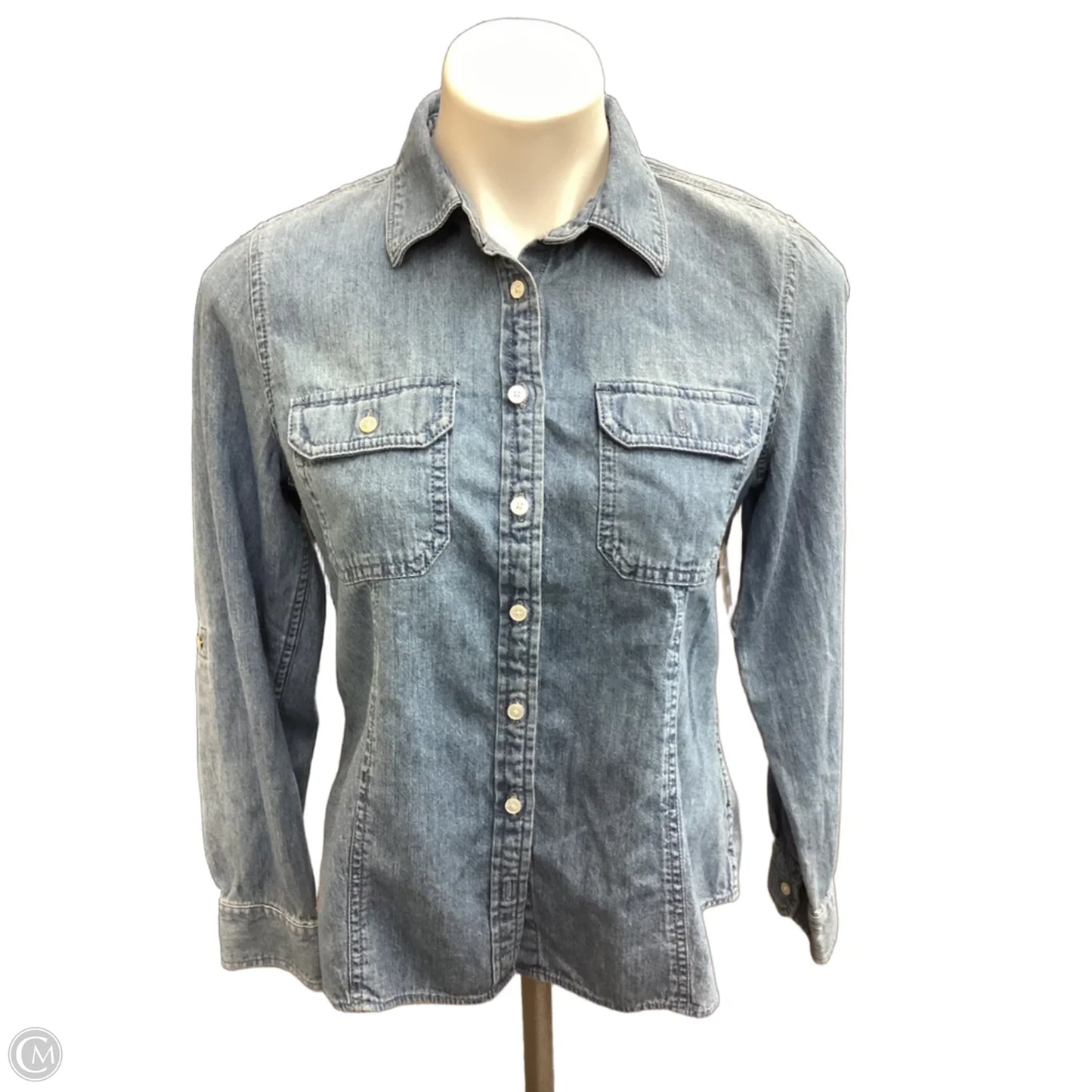 Top Long Sleeve By Talbots In Blue, Size: M