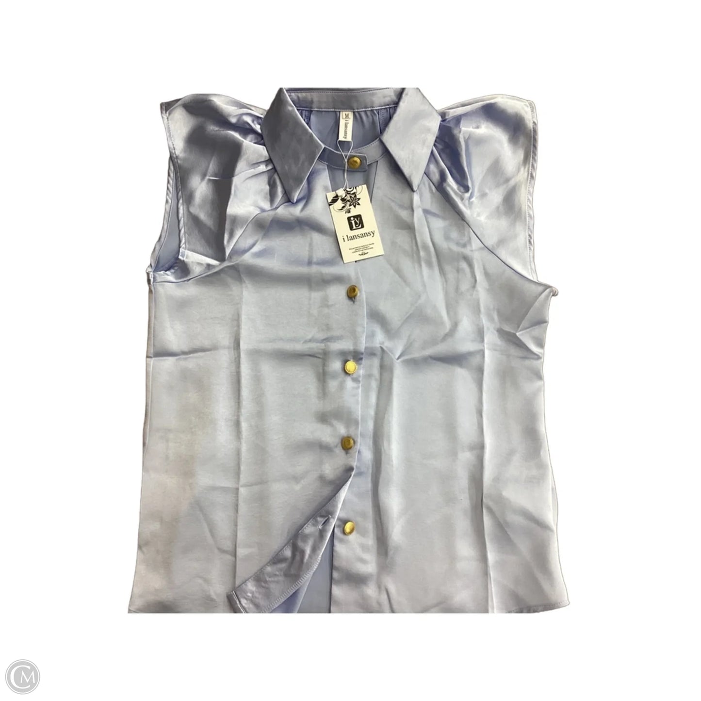 Blouse Short Sleeve By Clothes Mentor In Blue, Size: M