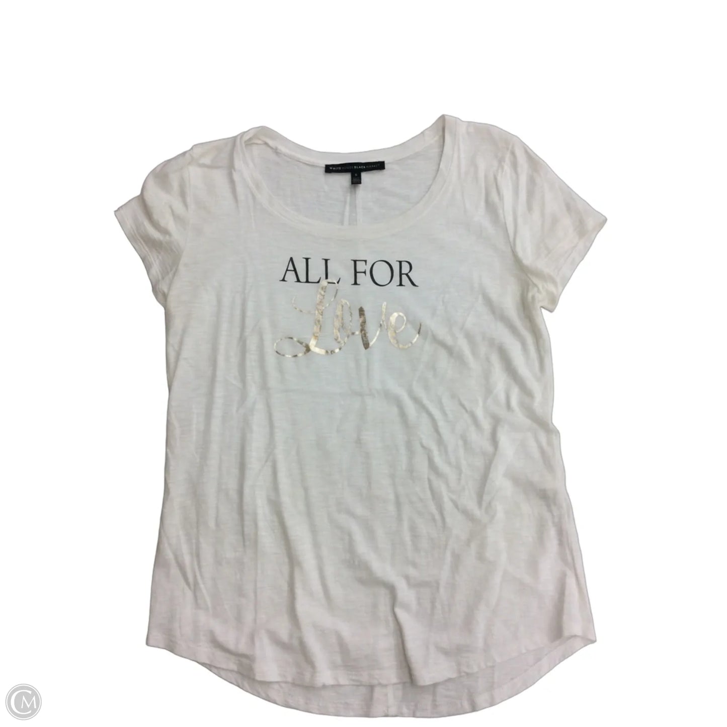 Top Short Sleeve Basic By White House Black Market In Ivory, Size: S