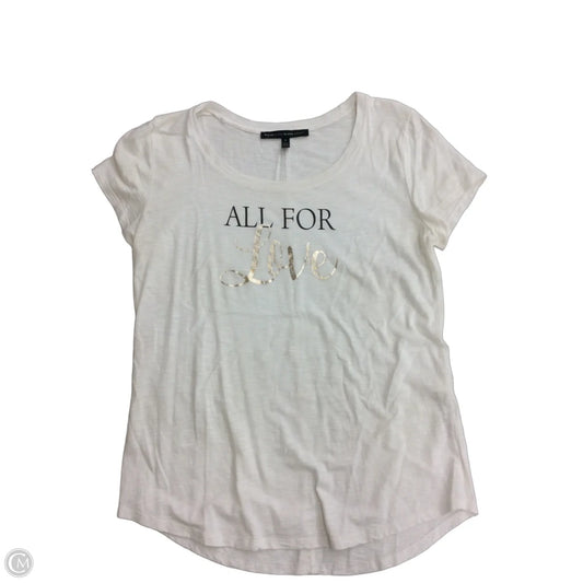 Top Short Sleeve Basic By White House Black Market In Ivory, Size: S