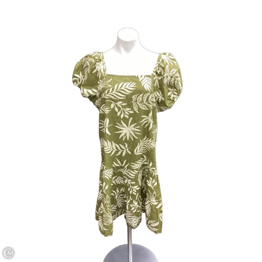 Dress Casual Short By Clothes Mentor In Cream & Green, Size: Xl