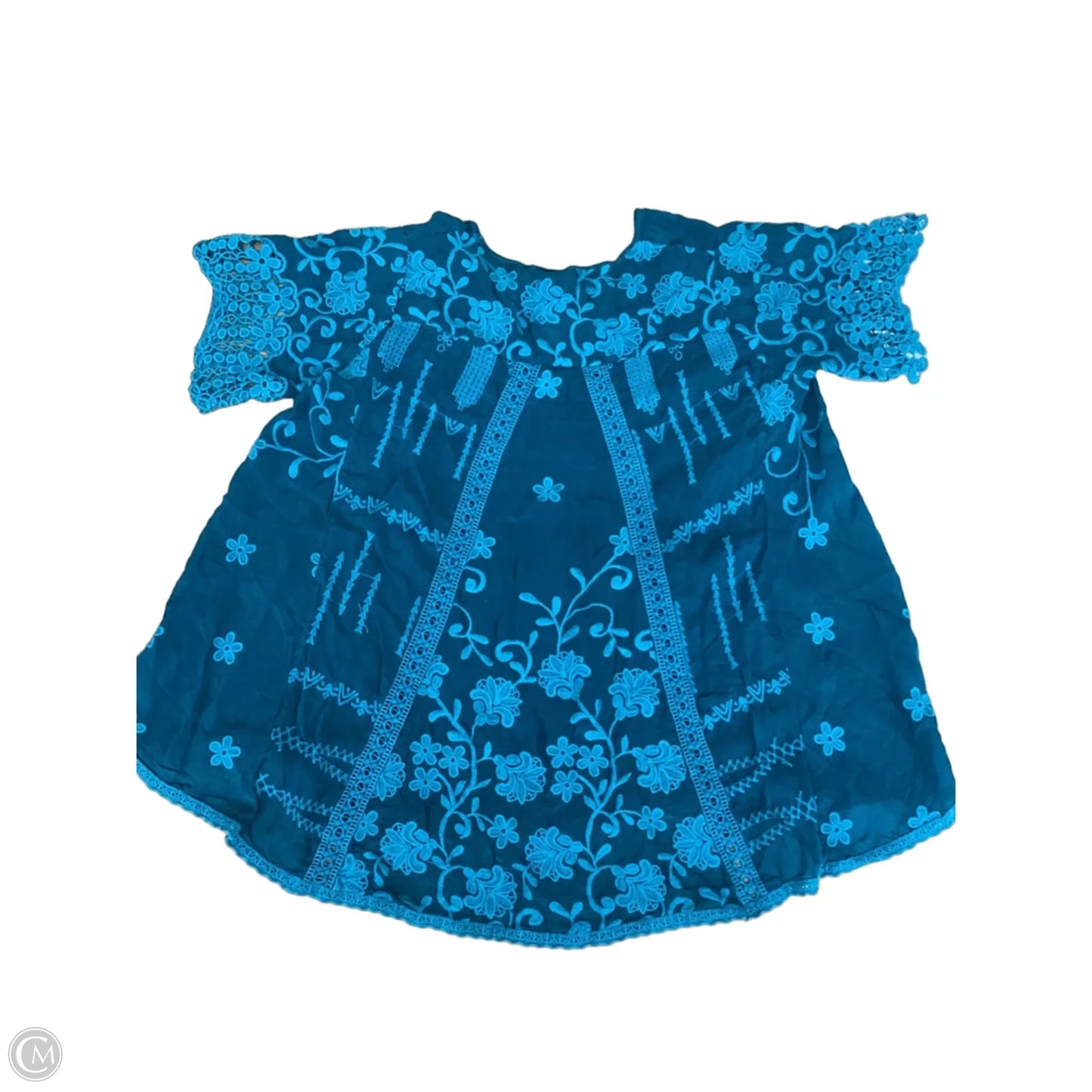 Top Short Sleeve By Johnny Was In Green, Size: S