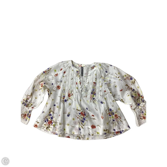 Top Long Sleeve By Anthropologie In Floral Print, Size: Xxs