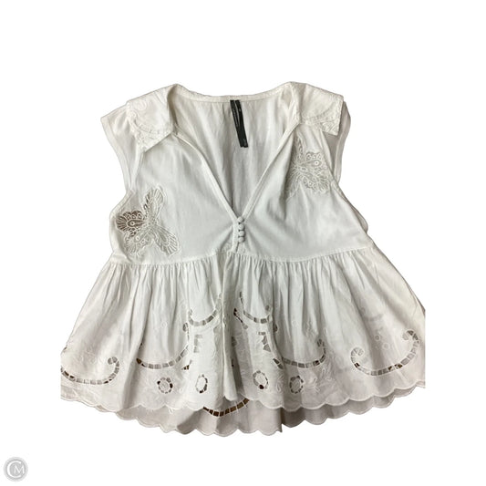 Top Sleeveless By Anthropologie In White, Size: Xxs