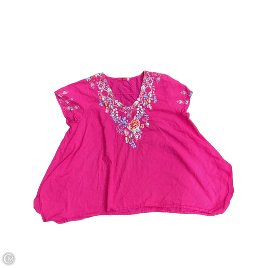 Top Short Sleeve Designer By Johnny Was In Pink, Size: Xl