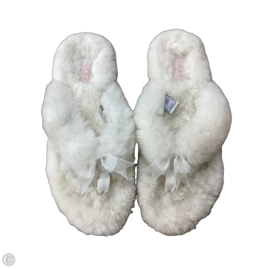 Slippers Designer By Ugg In Cream, Size: 8