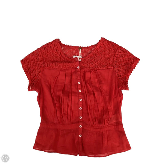 Top Short Sleeve By Free People In Red, Size: L