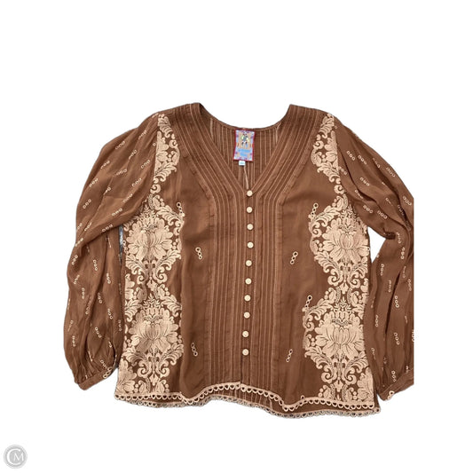 Top Long Sleeve Designer By Johnny Was In Orange, Size: L