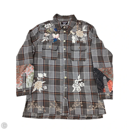 Tunic Designer By Johnny Was In Plaid Pattern, Size: M