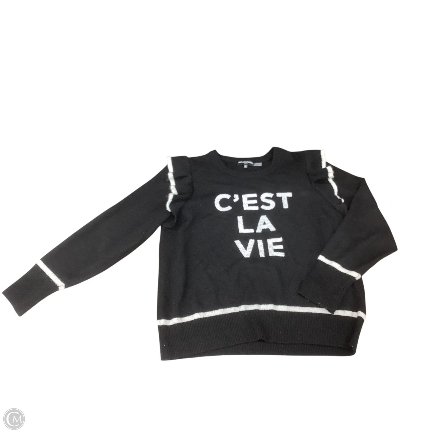 Sweater By Karl Lagerfeld In Black & White, Size: Xl