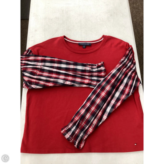 Top Long Sleeve By Tommy Hilfiger In Red, Size: Xl