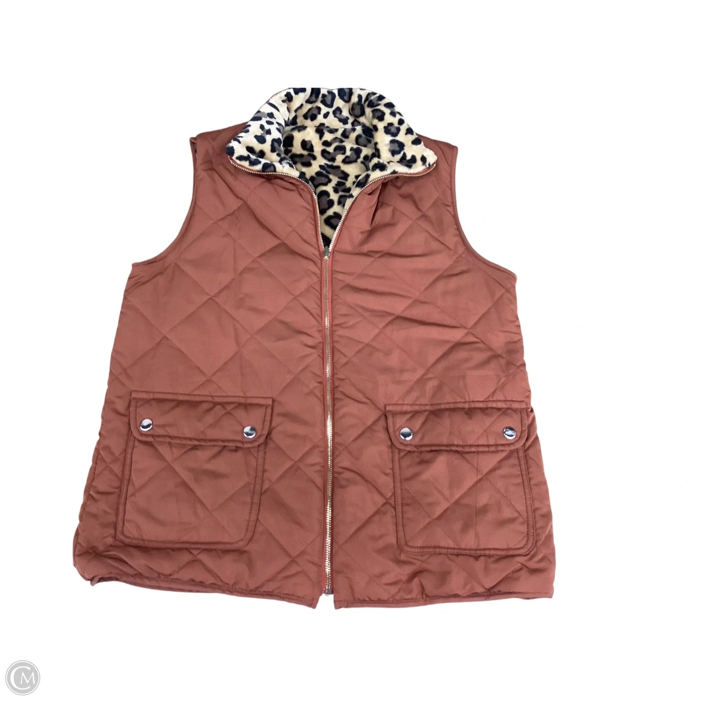 Vest Puffer & Quilted By Clothes Mentor In Orange, Size: M