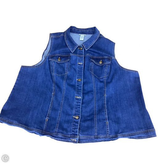 Vest Other By Catherines In Blue Denim, Size: 3x