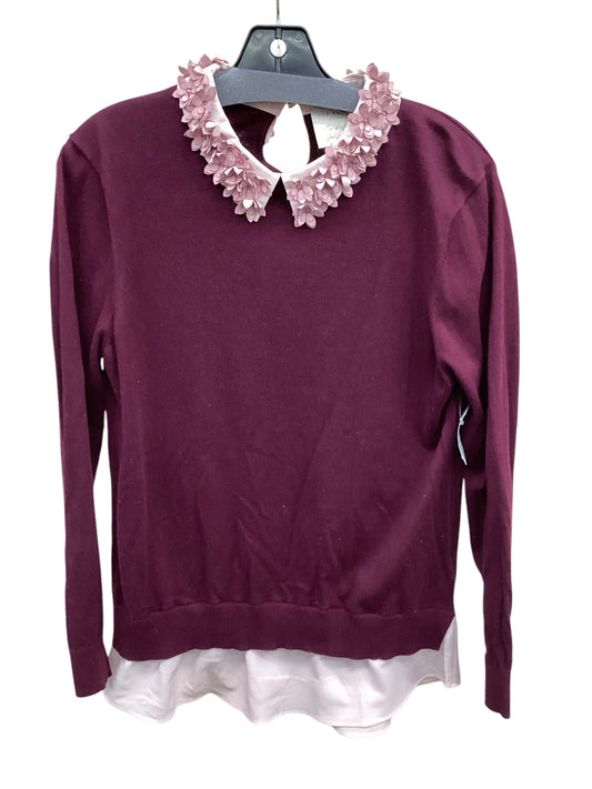 Top Long Sleeve By Ted Baker In Maroon, Size: S