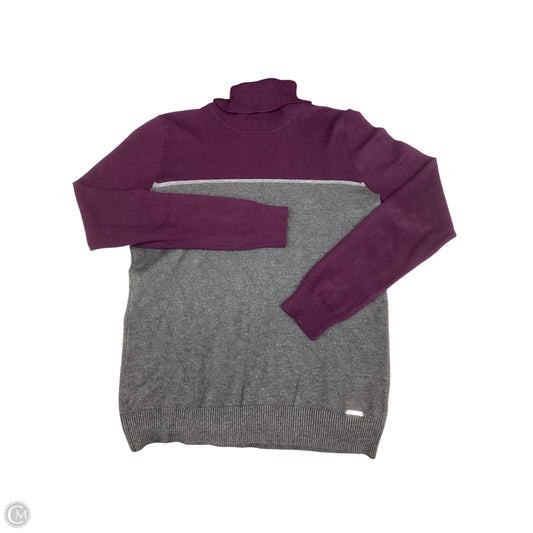 Top Long Sleeve By Calvin Klein In Grey & Purple, Size: Xl