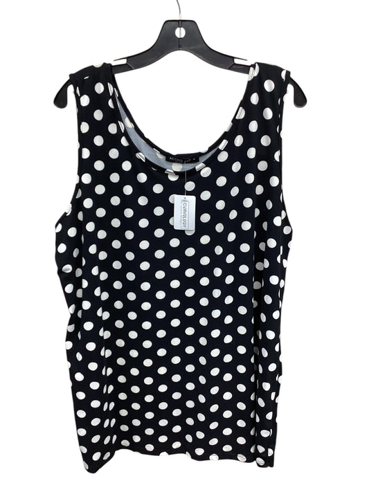 Top Sleeveless Basic By Acting Pro In Polkadot Pattern, Size: 3x