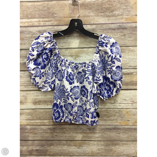 Top Short Sleeve By Rachel Zoe In Blue & White, Size: Xs