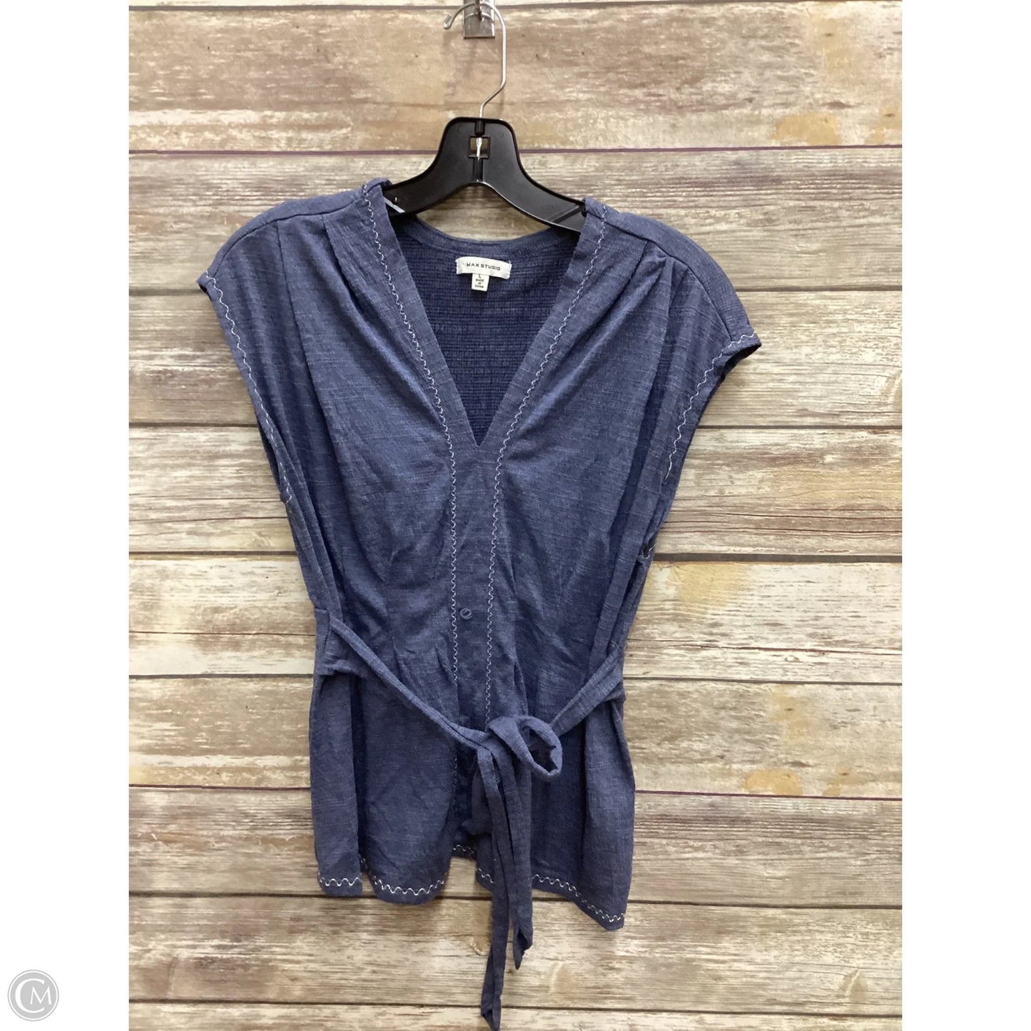 Top Sleeveless By Max Studio In Blue, Size: L