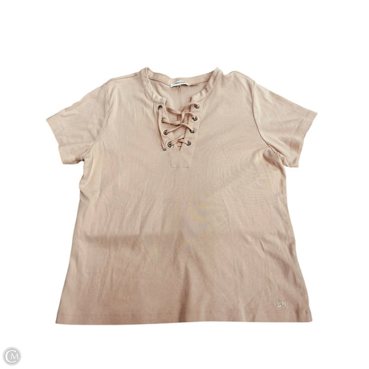 Top Short Sleeve By Calvin Klein In Pink, Size: Xl