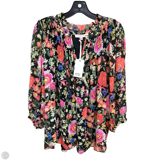 Top Long Sleeve By Rose And Olive In Floral Print, Size: 2x