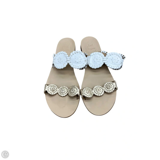 Sandals Flip Flops By Jack Rogers In Gold & White, Size: 8