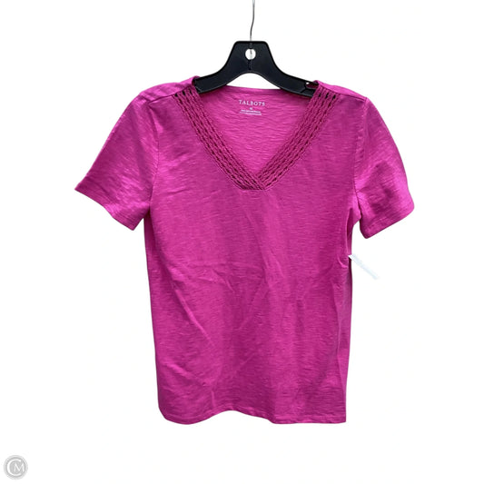 Top Short Sleeve Basic By Talbots In Pink, Size: Xs