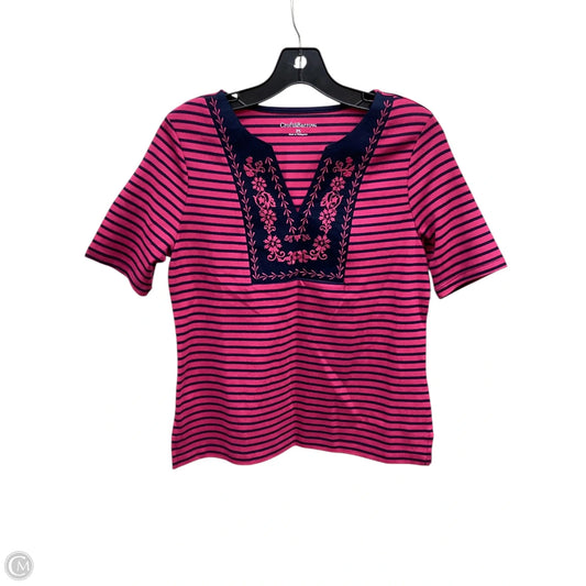 Top Short Sleeve By Croft And Barrow In Striped Pattern, Size: S