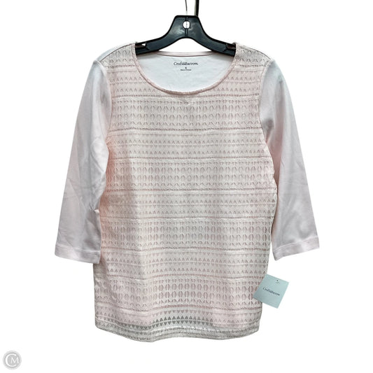 Top 3/4 Sleeve By Croft And Barrow In Pink, Size: S
