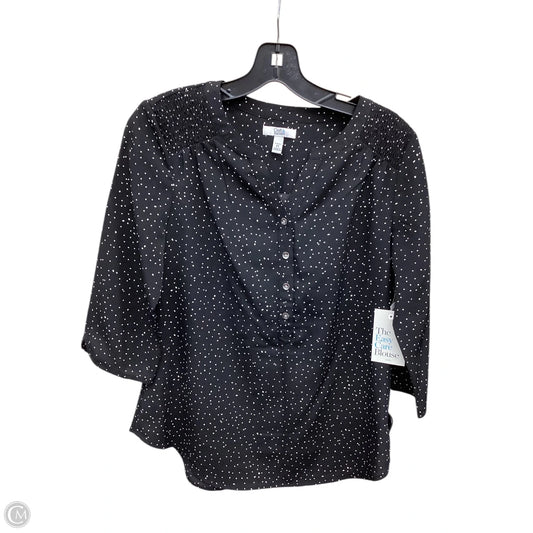 Top 3/4 Sleeve By Croft And Barrow In Polkadot Pattern, Size: S