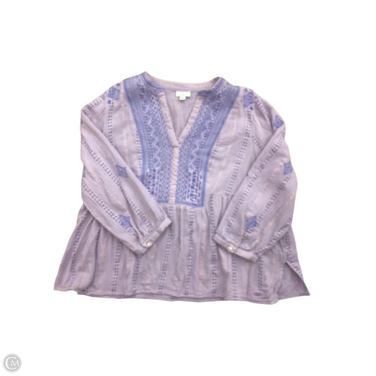 Top Long Sleeve By J. Jill In Purple, Size: 2x