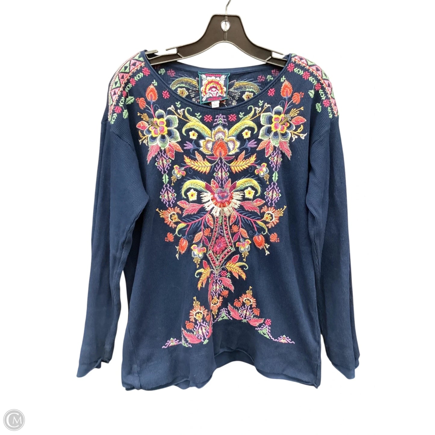 Top Long Sleeve By Johnny Was In Floral Print, Size: L