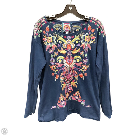 Top Long Sleeve By Johnny Was In Floral Print, Size: L