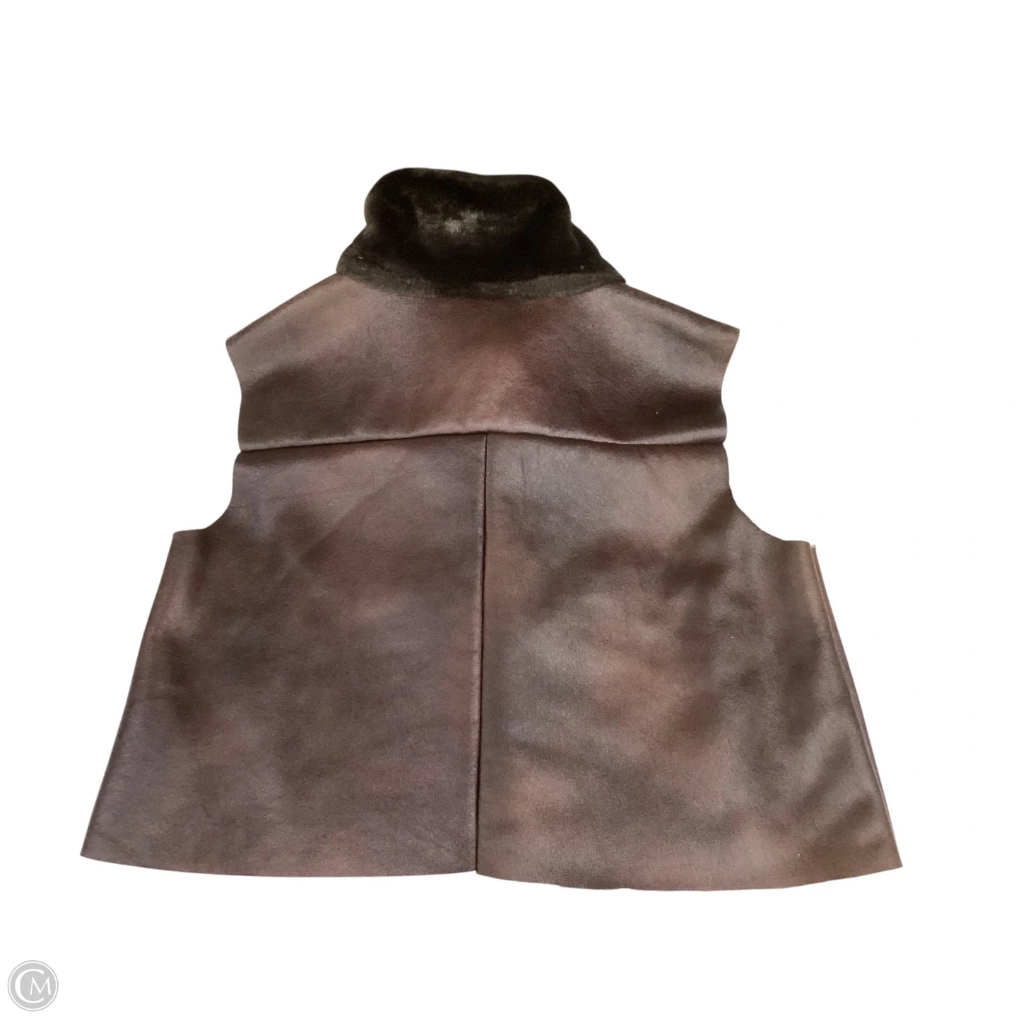 Vest Faux Fur & Sherpa By Jennifer Lopez In Brown & Cream, Size: L