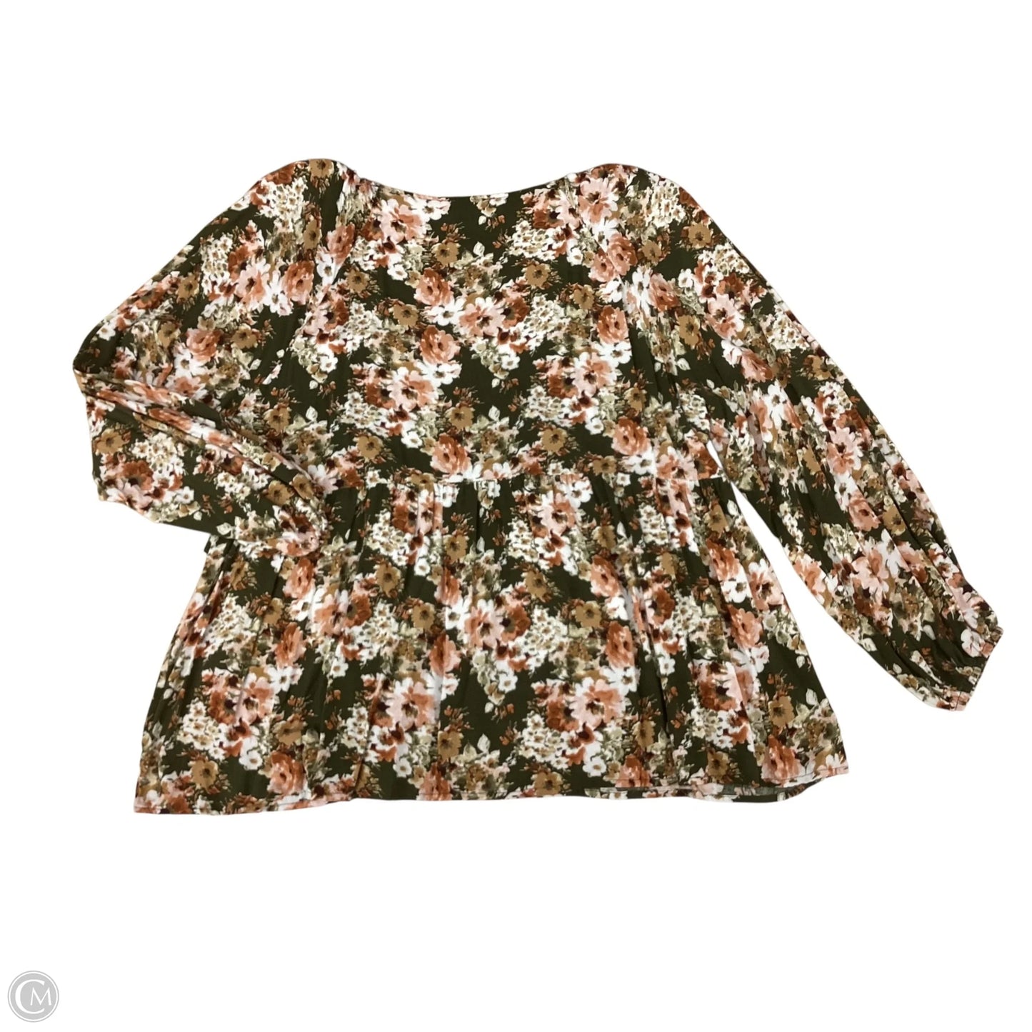 Top Long Sleeve By Andree By Unit In Floral Print, Size: 1x