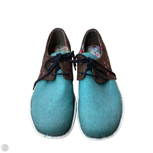 Shoes Sneakers By Justin In Blue & Brown, Size: 9