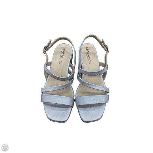 Sandals Heels Block By Life Stride In Silver, Size: 7.5