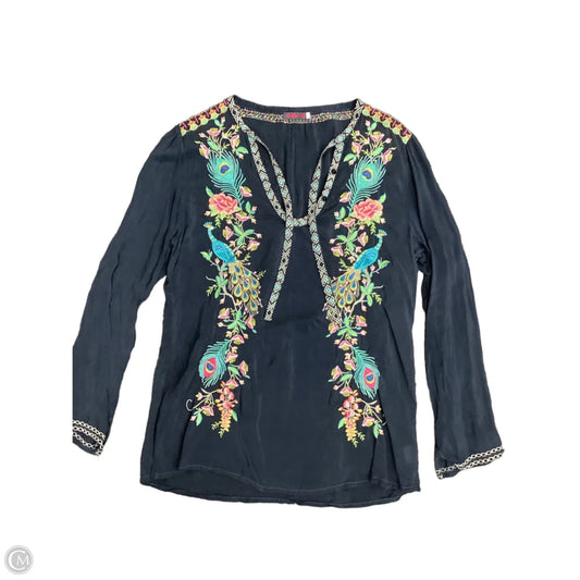 Top Long Sleeve Designer By Johnny Was In Black, Size: M