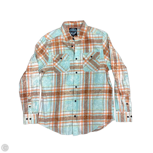 Top Long Sleeve By Clothes Mentor In Plaid Pattern, Size: M