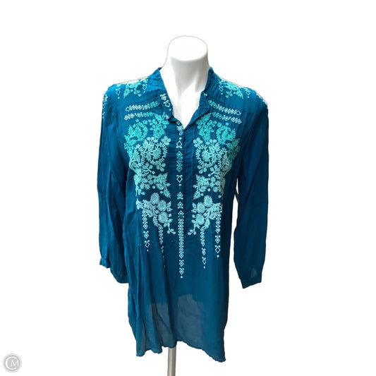 Top Long Sleeve Designer By Johnny Was In Blue, Size: M