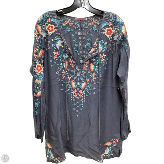 Top Long Sleeve Designer By Johnny Was In Blue, Size: M