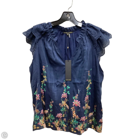 Blouse Sleeveless By Caballero In Blue, Size: M
