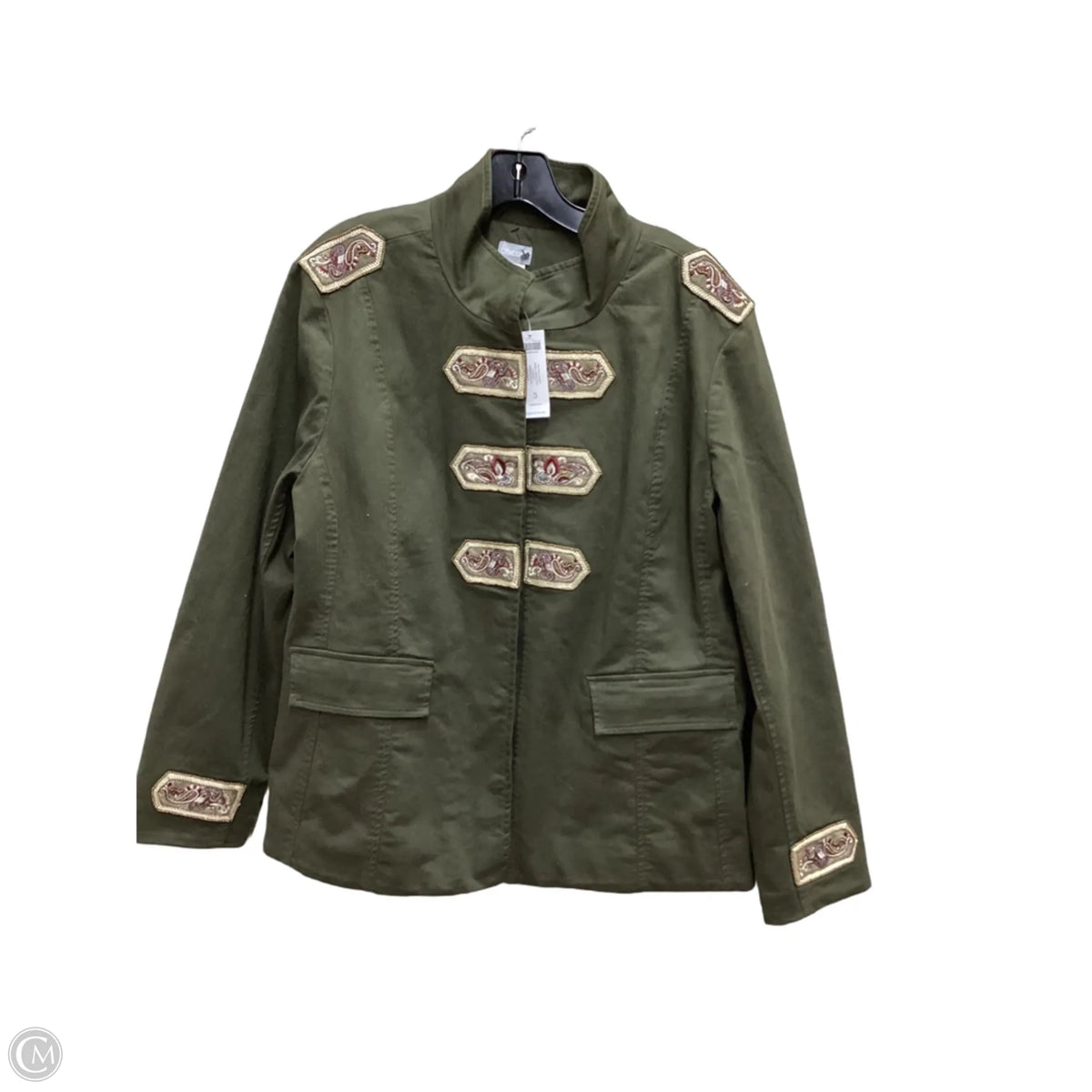 Jacket Other By Chicos In Green, Size: Xl