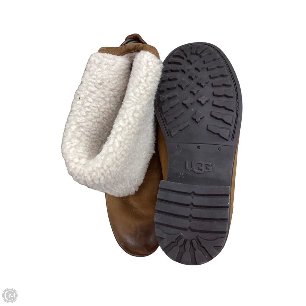 Boots Designer By Ugg In Tan & White, Size: 8