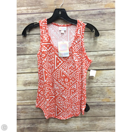 Top Sleeveless Basic By Lularoe In Orange & White, Size: Xs