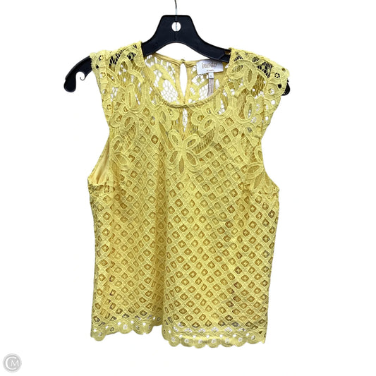 Top Sleeveless By Laundry In Yellow, Size: L