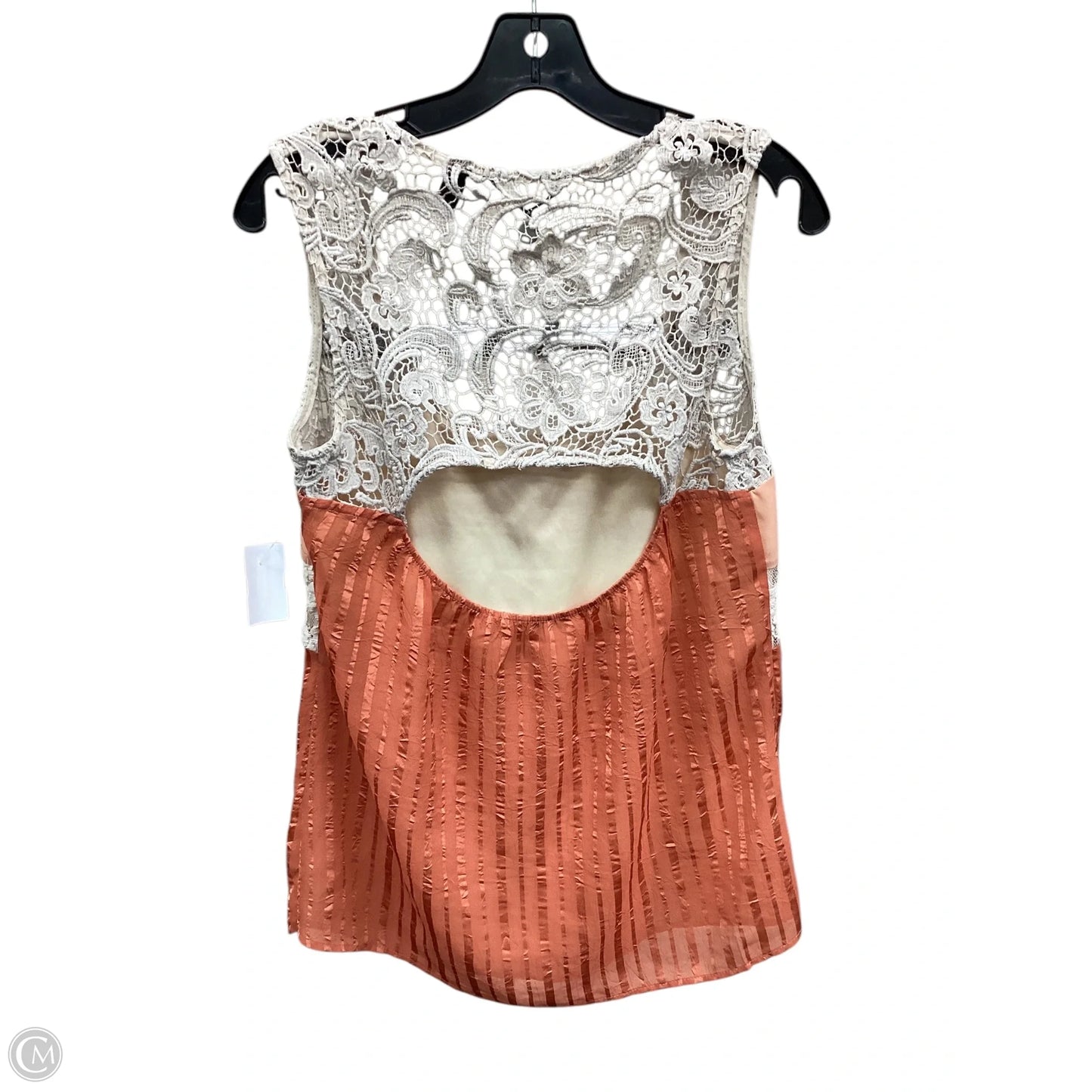 Top Sleeveless By Bke In Cream & Orange, Size: M