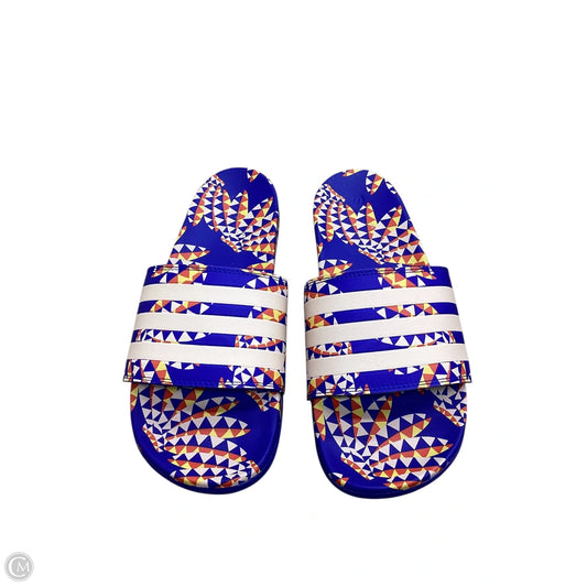 Sandals Flats By Adidas In Blue, Size: 9