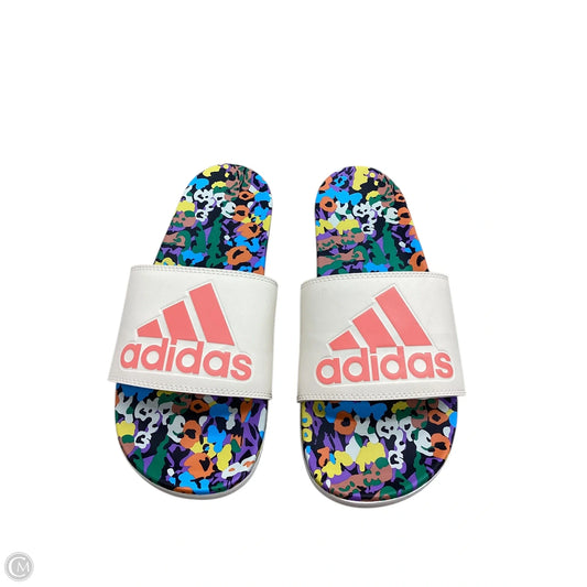 Sandals Flats By Adidas In Multi-colored, Size: 10